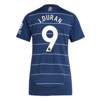 Camisa de Futebol Aston Villa Jhon Duran #9 Equipamento Alternativo Mulheres 2024-25 Manga Curta